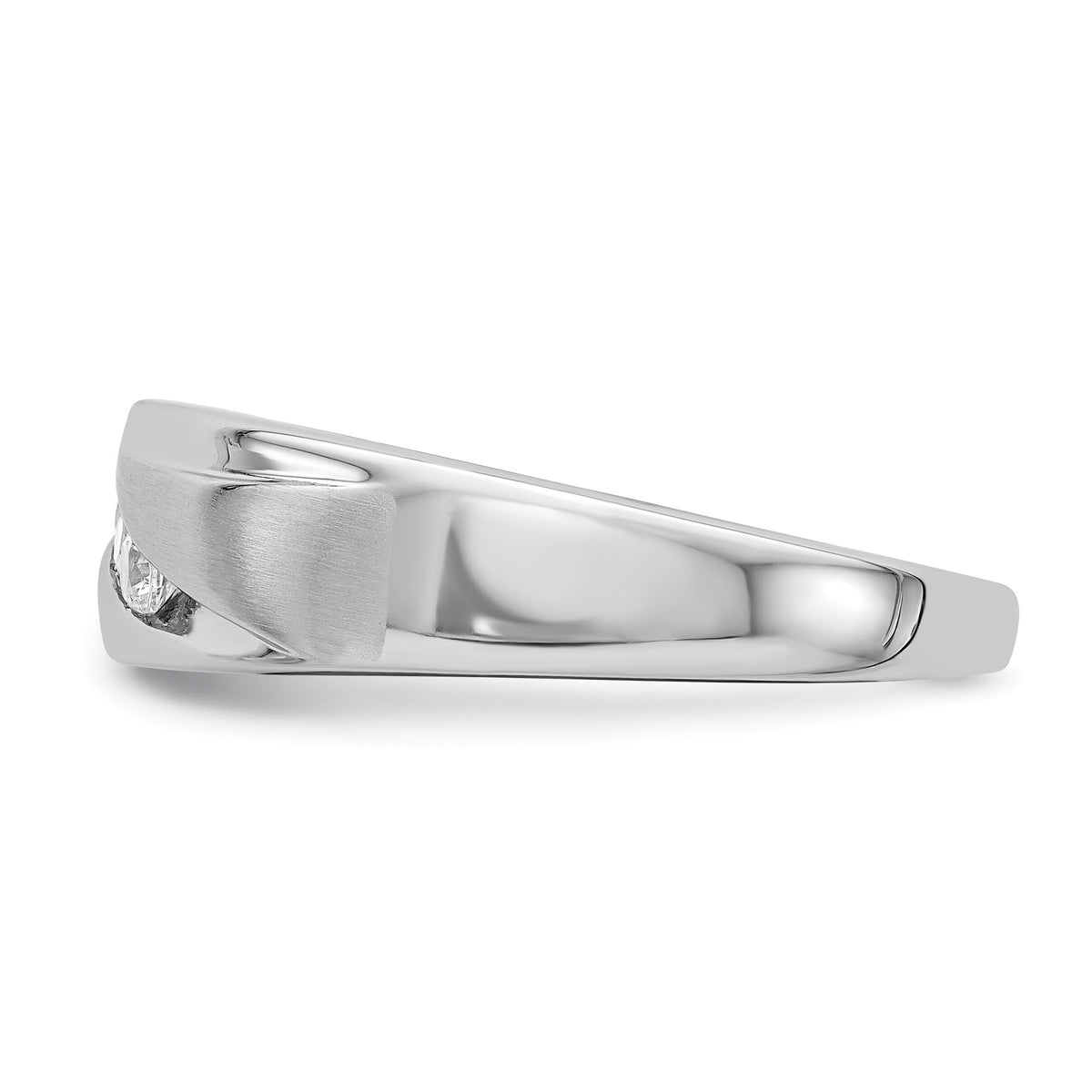 14k White Gold Men's Diamond Bridal Band-RM6408B