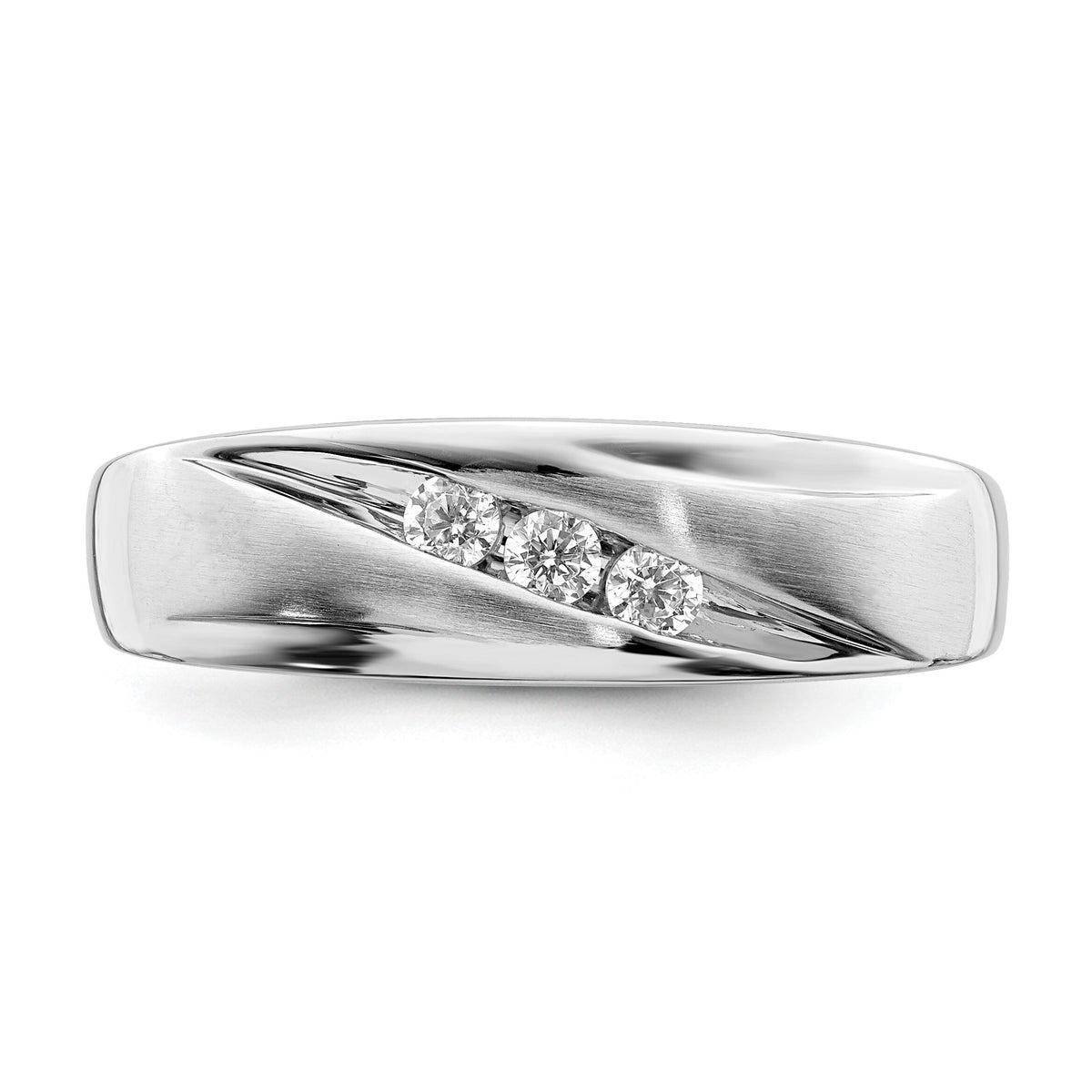 14k White Gold Men's Diamond Bridal Band-RM6408B