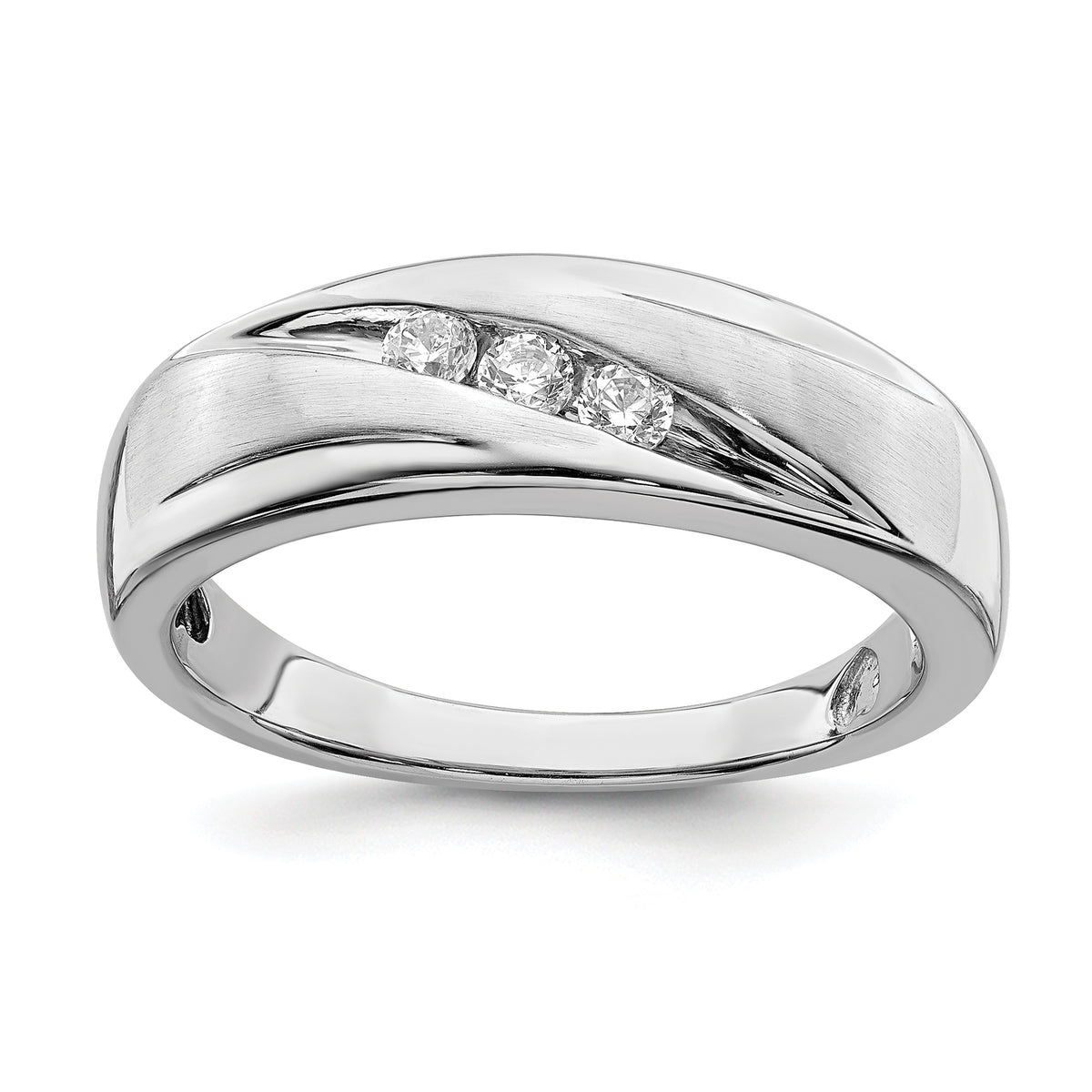 14k White Gold Men's Diamond Bridal Band-RM6408B-020-WAA
