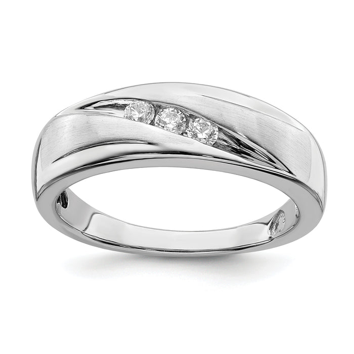 14k White Gold Men's Diamond Bridal Band-RM6408B-020-WAA