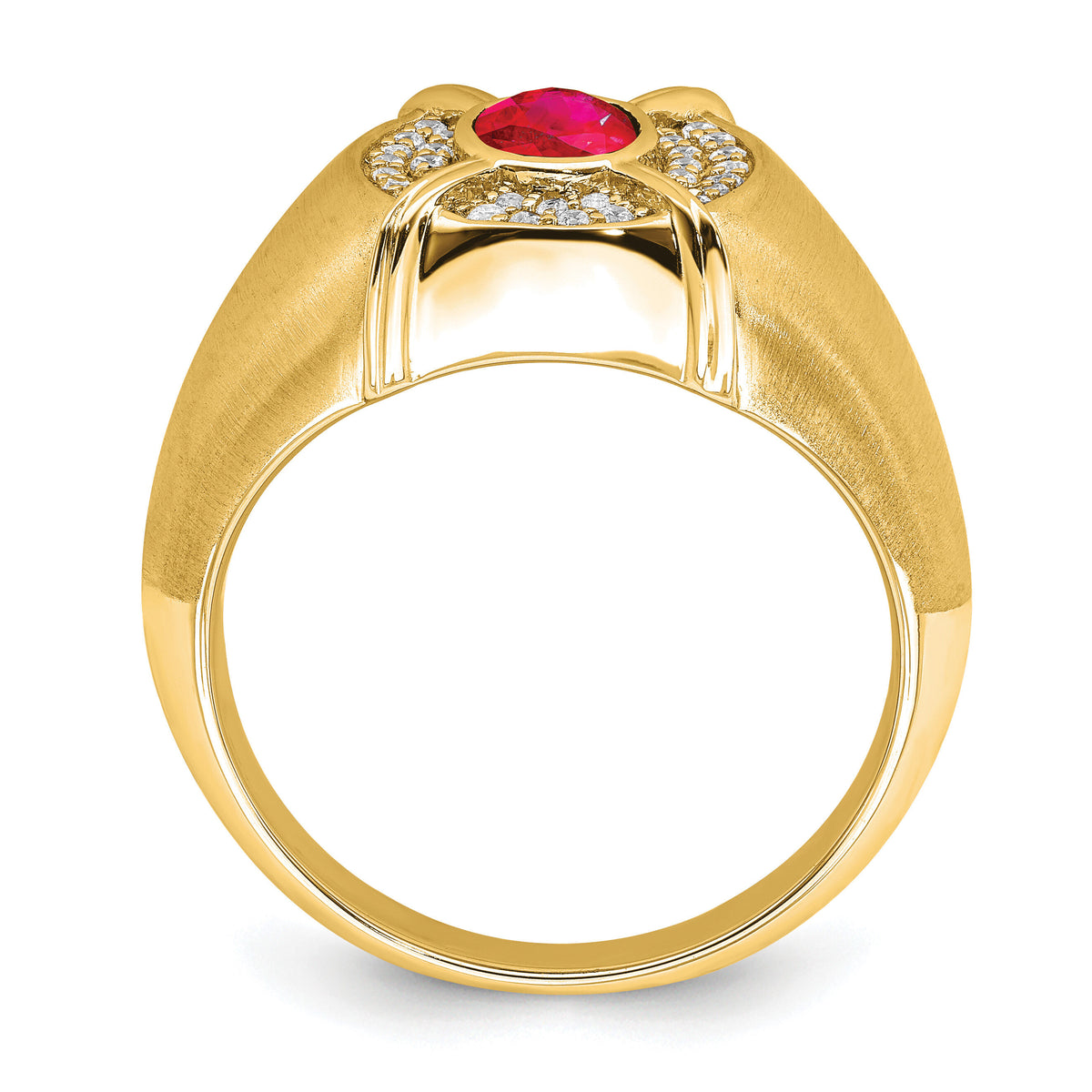 14k Ruby and Diamond Mens Ring-RM6660