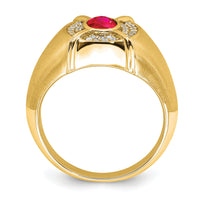 14k Ruby and Diamond Mens Ring-RM6660