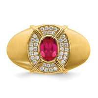 14k Ruby and Diamond Mens Ring-RM6660