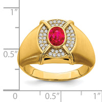 14k Ruby and Diamond Mens Ring-RM6660