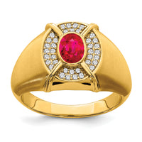 14k Ruby and Diamond Mens Ring-RM6660