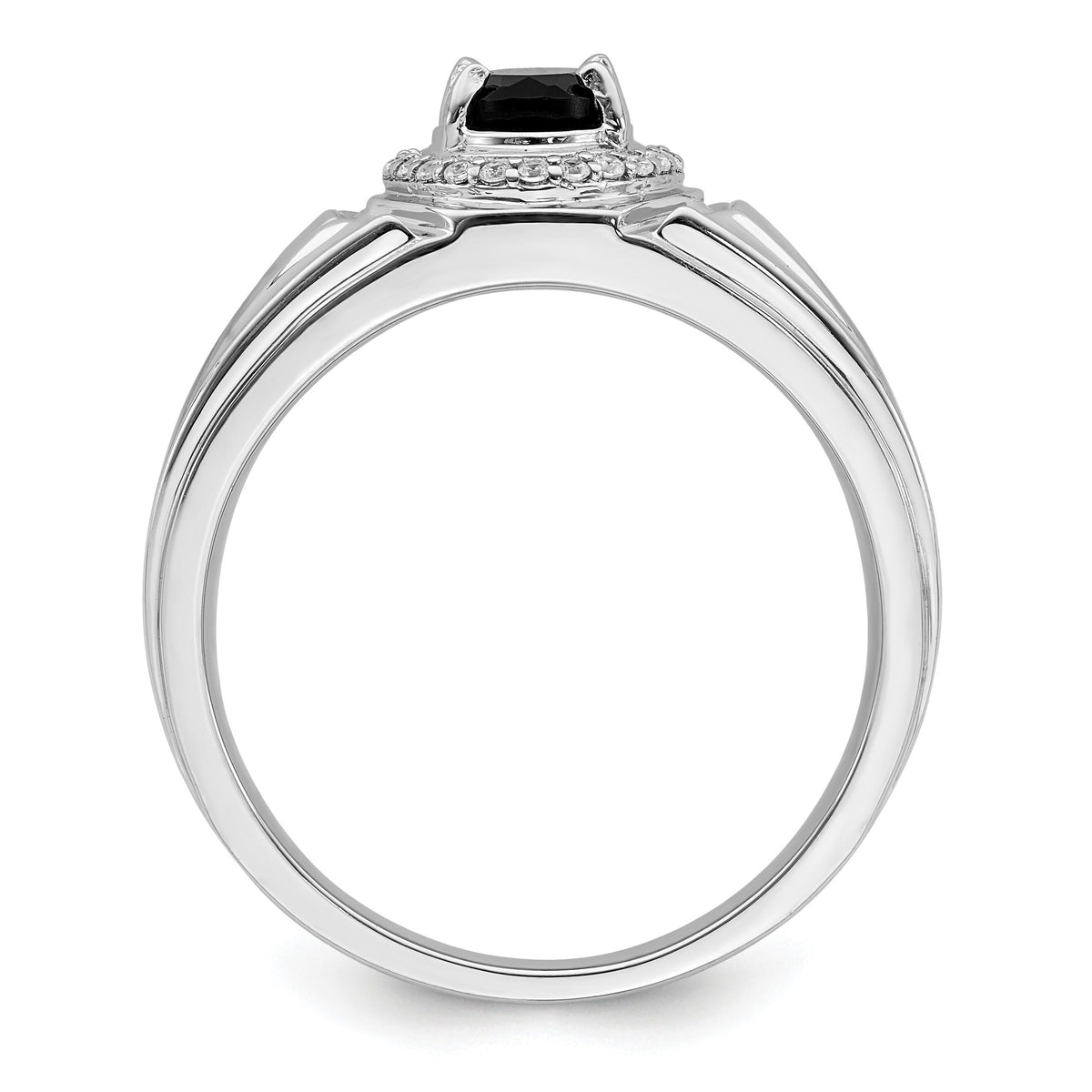 14k Onyx and Diamond Mens Ring-RM6665