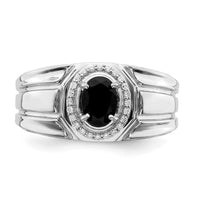 14k Onyx and Diamond Mens Ring-RM6665
