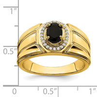 14k Onyx and Diamond Mens Ring-RM6665
