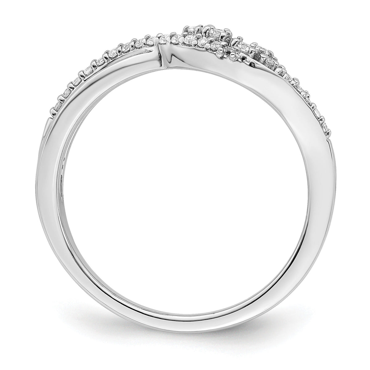 14k White Gold Polished Fancy Florina Wave Diamond Ring-RM6790