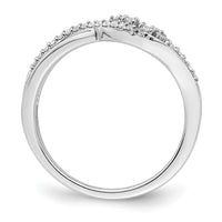 14k White Gold Polished Fancy Florina Wave Diamond Ring-RM6790