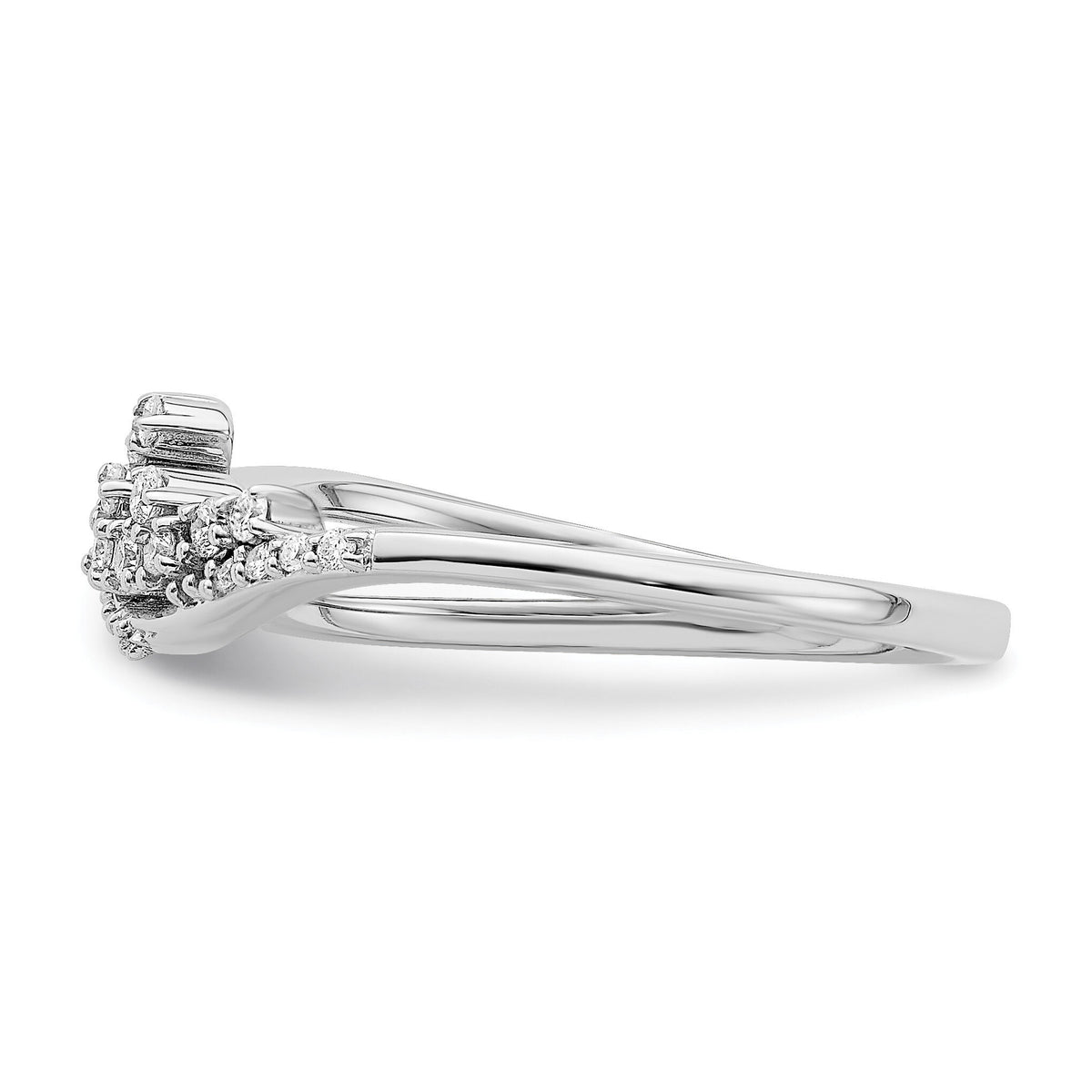 14k White Gold Polished Fancy Florina Wave Diamond Ring-RM6790