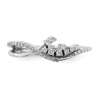 14k White Gold Polished Fancy Florina Wave Diamond Ring-RM6790