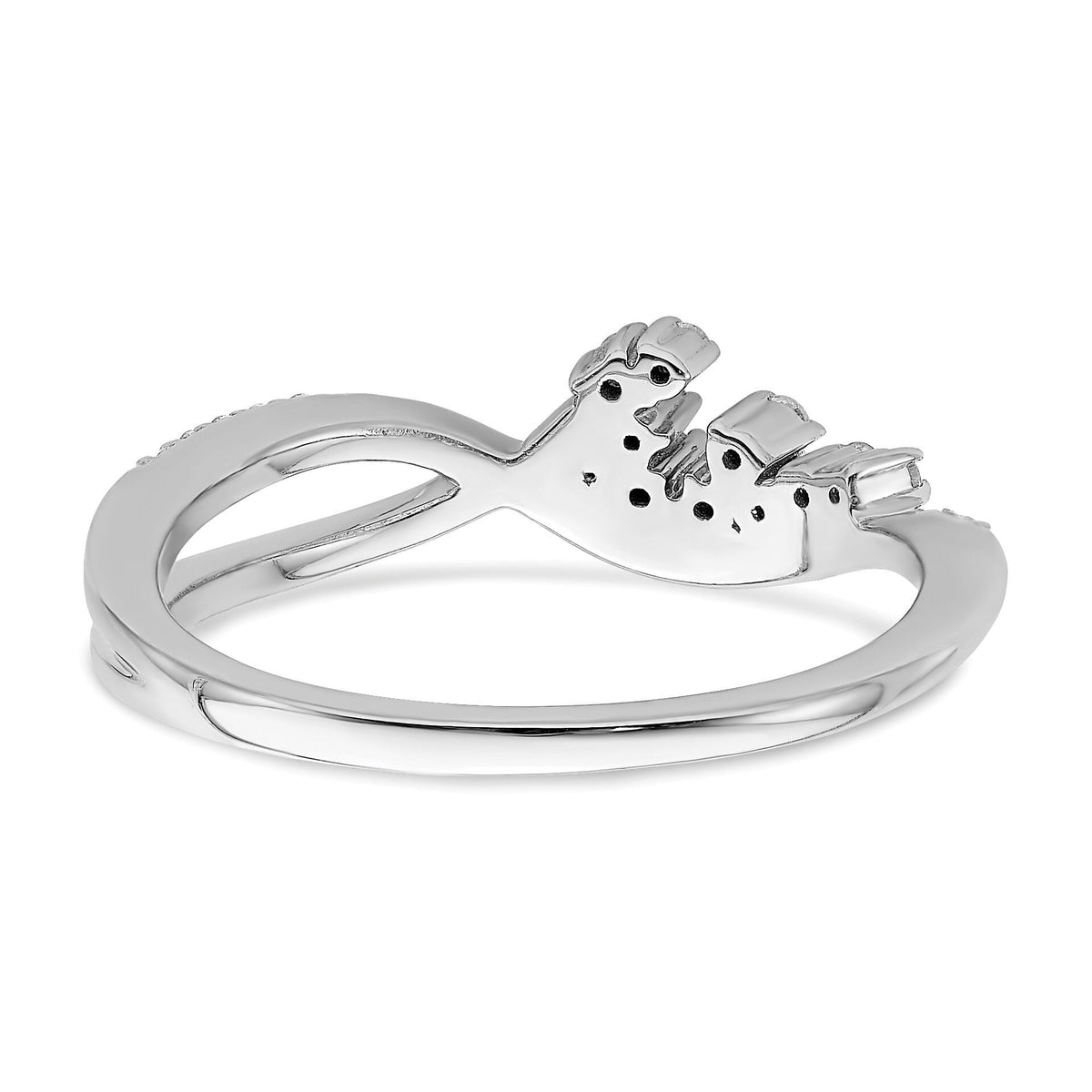 14k White Gold Polished Fancy Florina Wave Diamond Ring-RM6790
