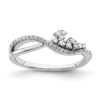 14k White Gold Polished Fancy Florina Wave Diamond Ring-RM6790