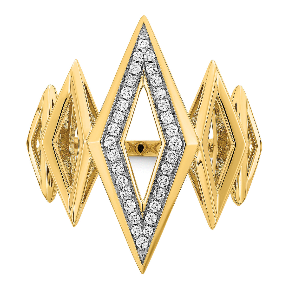 14k Polished Fancy Geometric Diamond Ring-RM6823