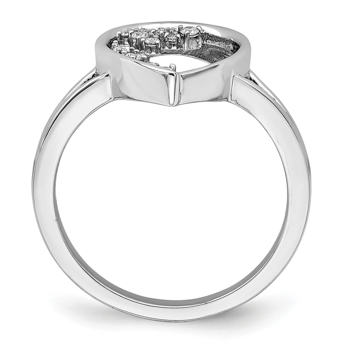 14k White Gold Polished Teardrop Diamond Ring-RM6829