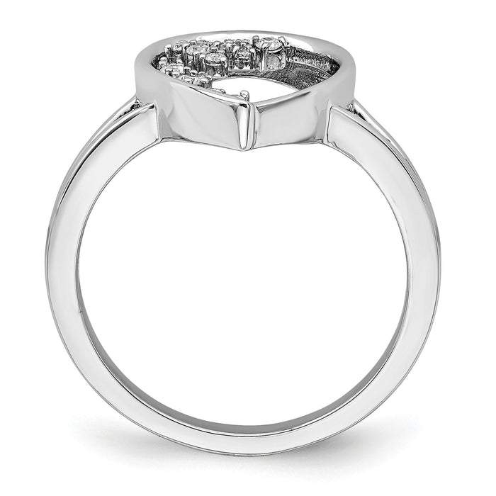14k White Gold Polished Teardrop Diamond Ring-RM6829