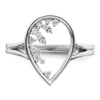 14k White Gold Polished Teardrop Diamond Ring-RM6829