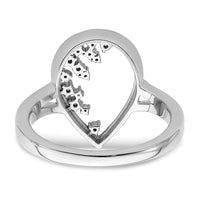 14k White Gold Polished Teardrop Diamond Ring-RM6829