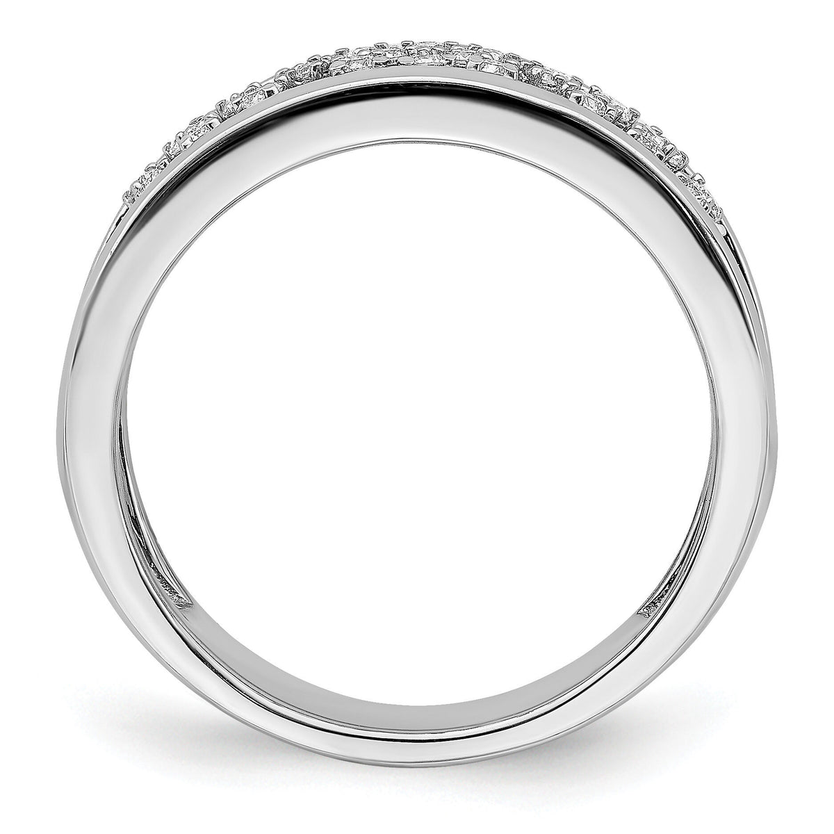 14k White Gold Polished Fancy Diamond Band-RM6830