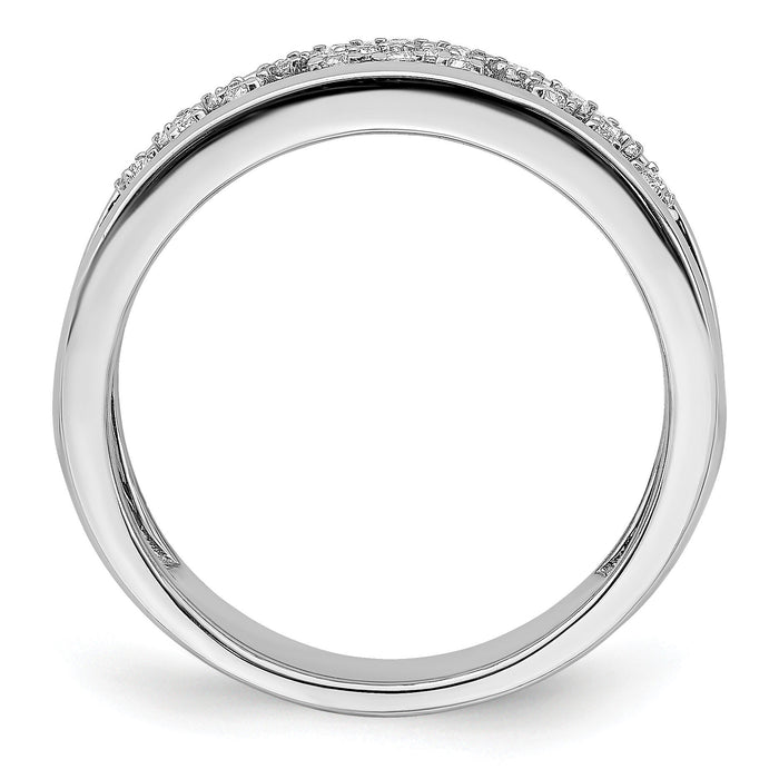 14k White Gold Polished Fancy Diamond Band-RM6830