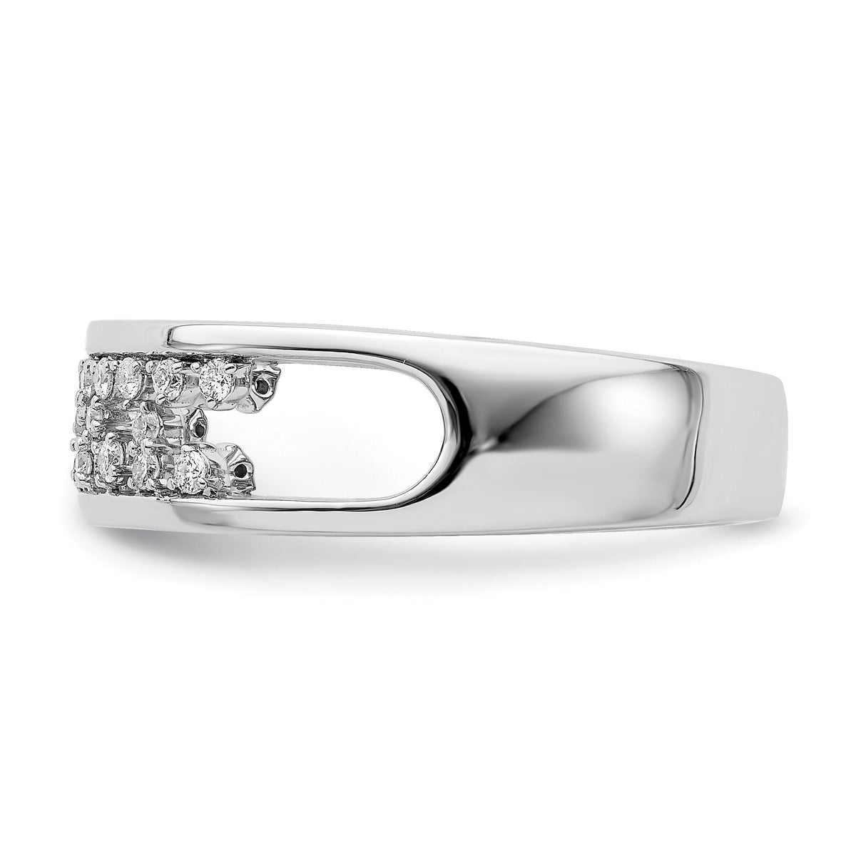 14k White Gold Polished Fancy Diamond Band-RM6830