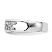 14k White Gold Polished Fancy Diamond Band-RM6830