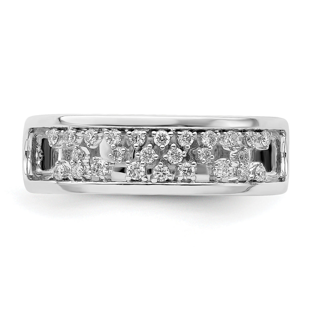 14k White Gold Polished Fancy Diamond Band-RM6830