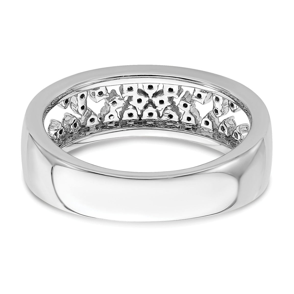 14k White Gold Polished Fancy Diamond Band-RM6830