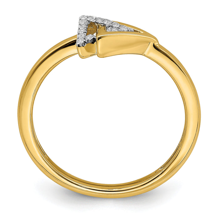 14k Polished Double Triangle Diamond Ring-RM6833