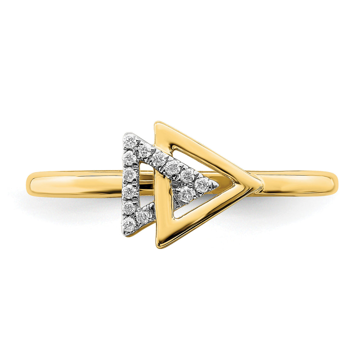 14k Polished Double Triangle Diamond Ring-RM6833