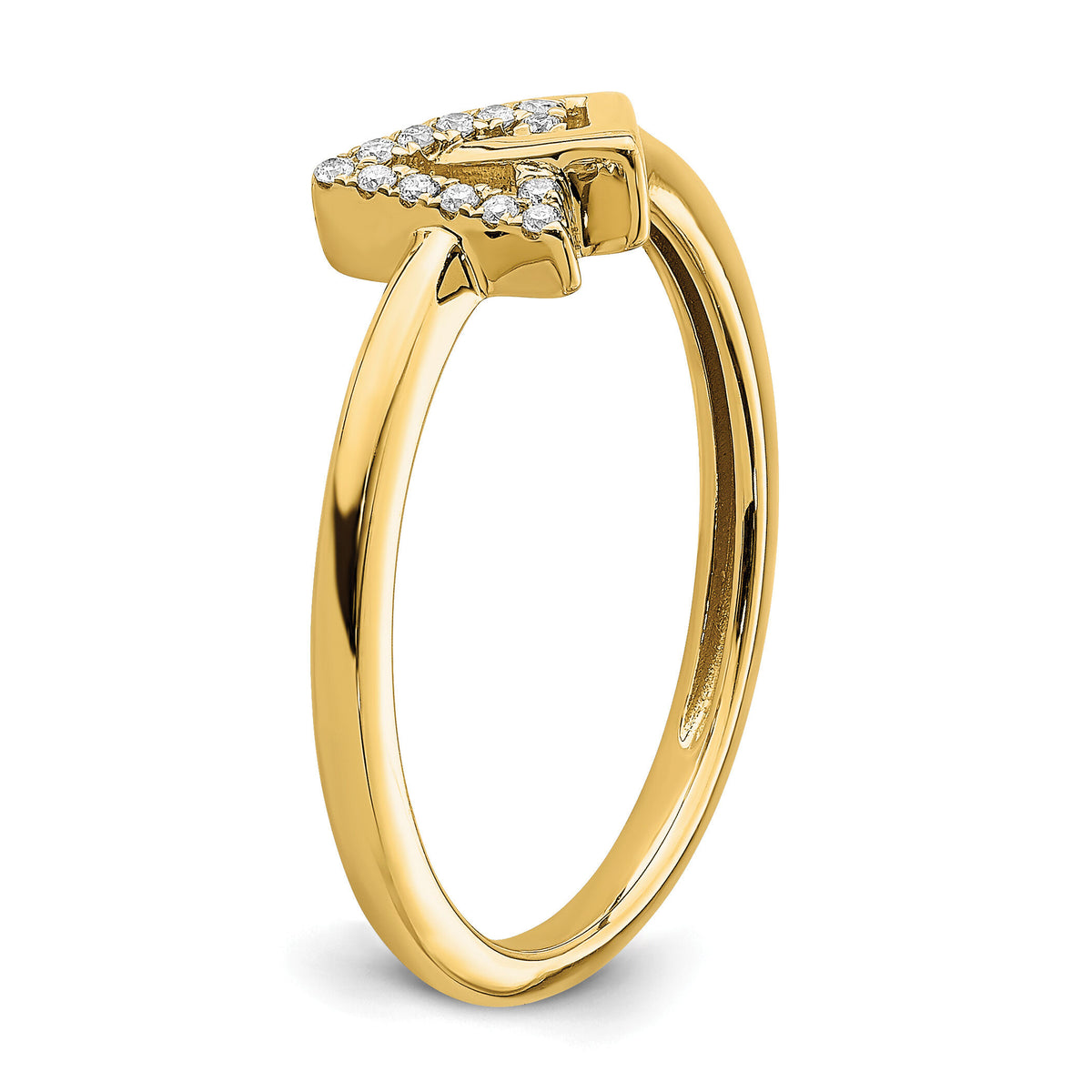 14k Polished Double Triangle Diamond Ring-RM6833