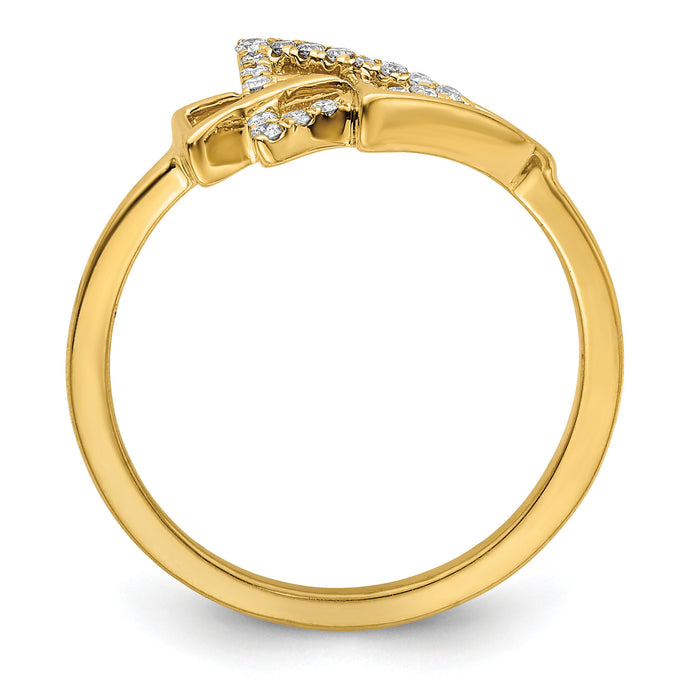 14k Polished Triple Triangle Diamond Ring-RM6834