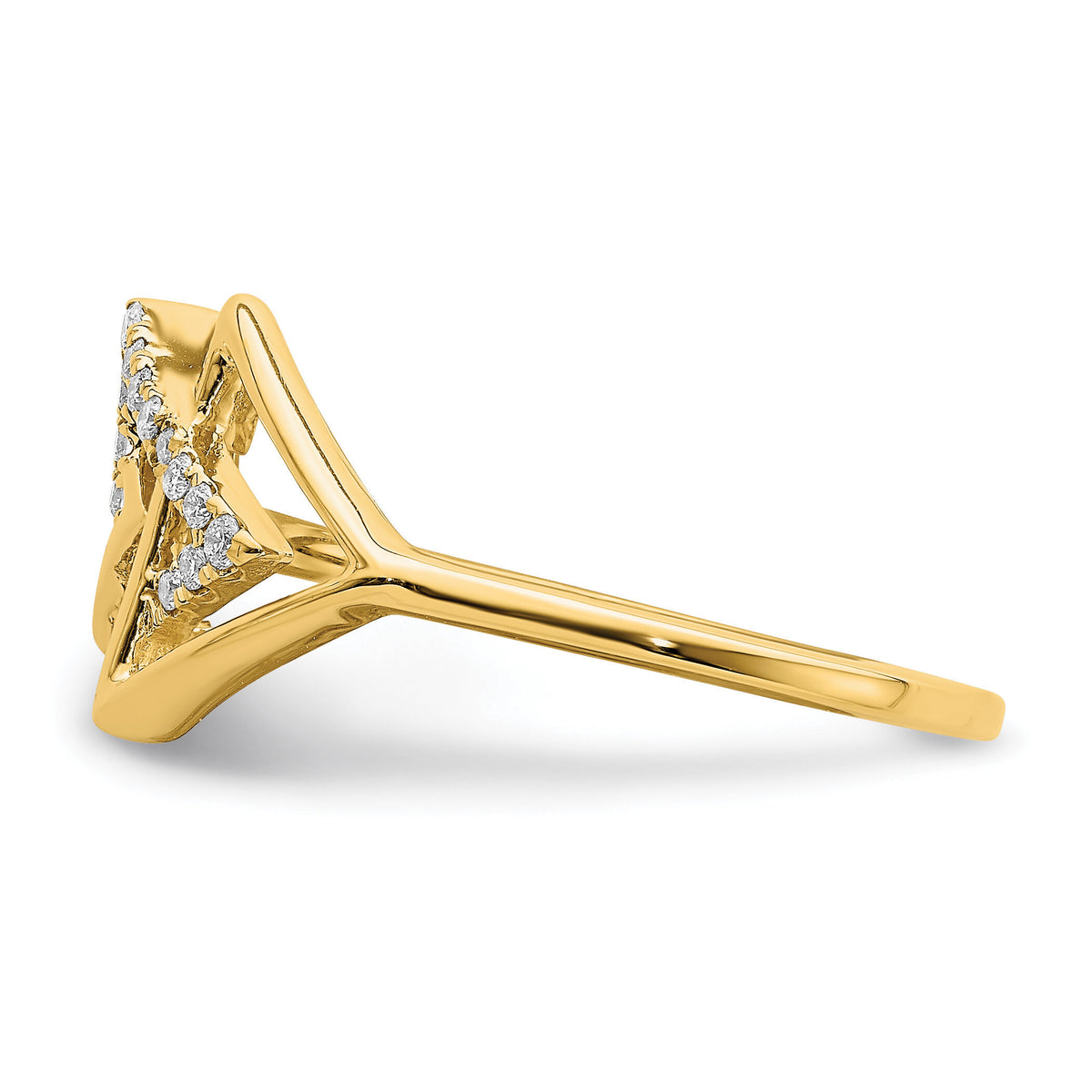 14k Polished Triple Triangle Diamond Ring-RM6834