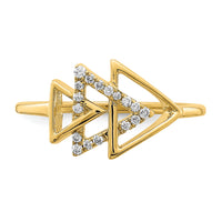 14k Polished Triple Triangle Diamond Ring-RM6834