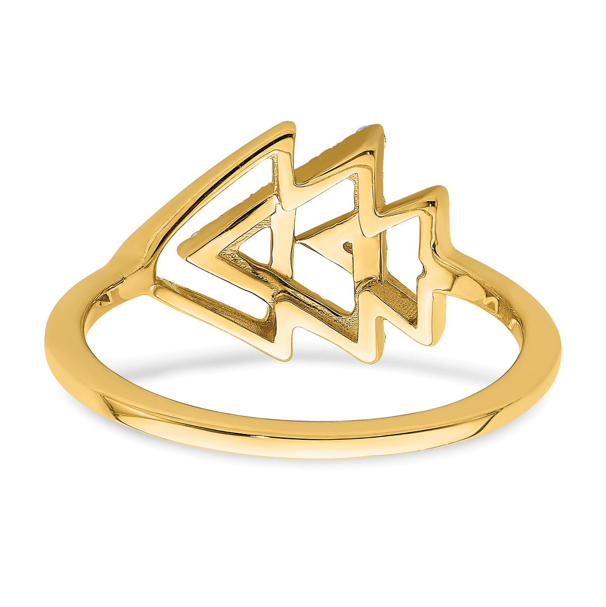 14k Polished Triple Triangle Diamond Ring-RM6834