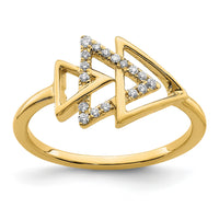 14k Polished Triple Triangle Diamond Ring-RM6834