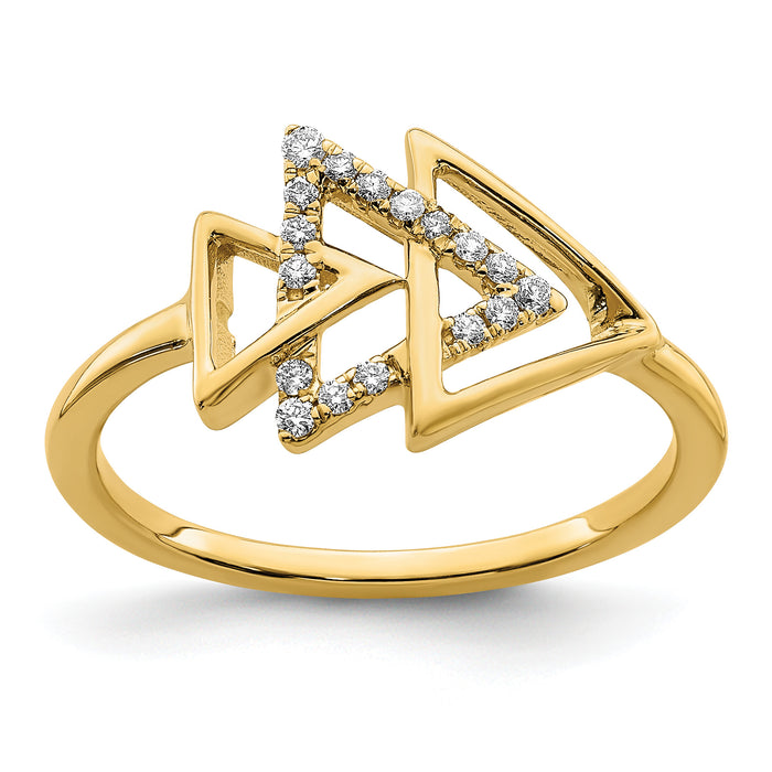 14k Polished Triple Triangle Diamond Ring-RM6834-009-YA