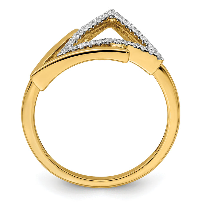 14k Polished Double Triangle Diamond Ring-RM6836