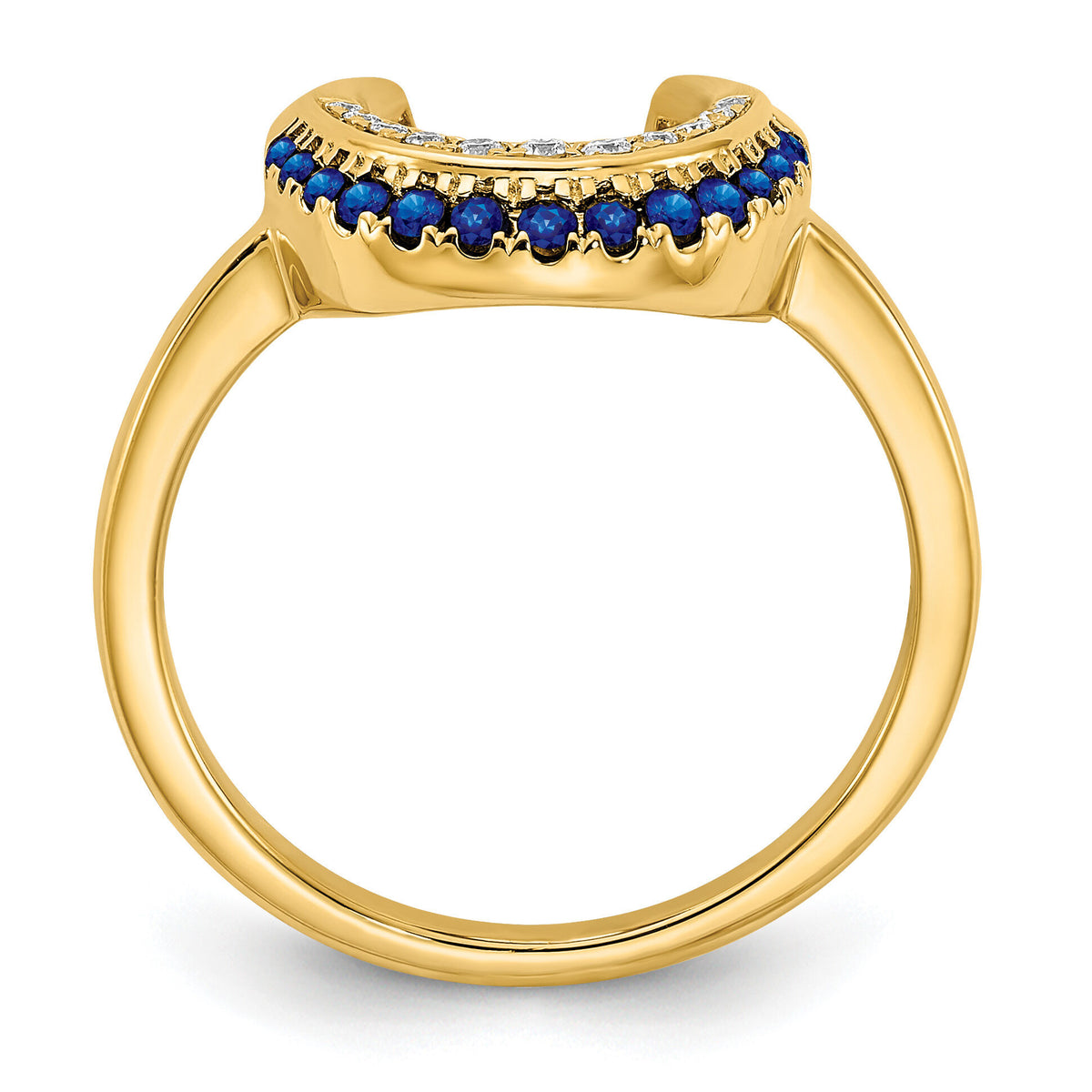 14k Polished Sapphire and Diamond Moon Ring-RM6847