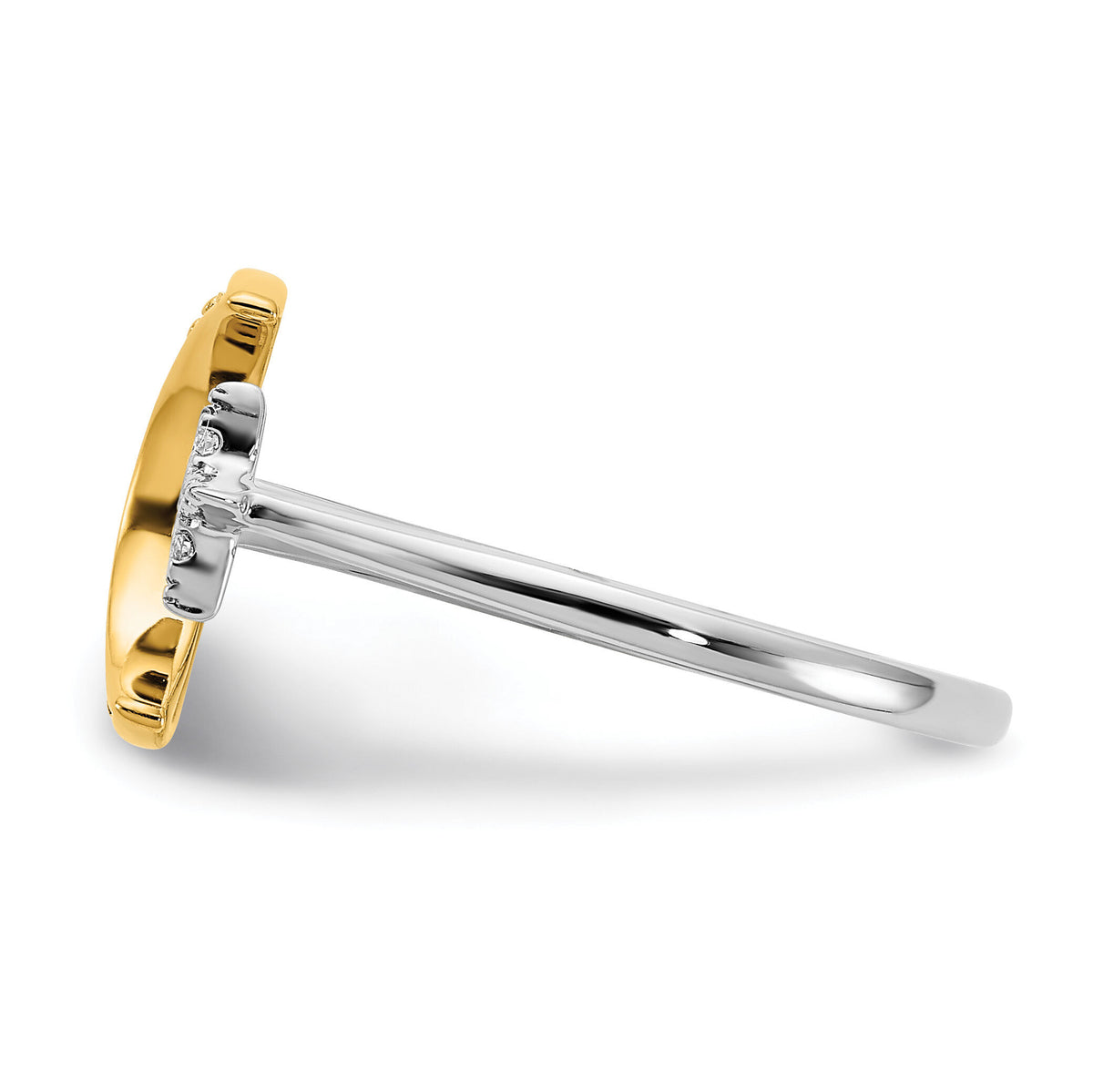14k Two-tone Diamond Moon w/Star Ring-RM6849