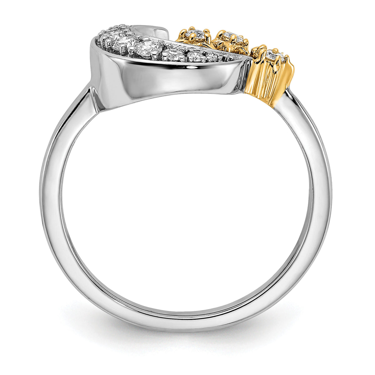 14k Two-tone Diamond Moon w/3-Stars Ring-RM6851