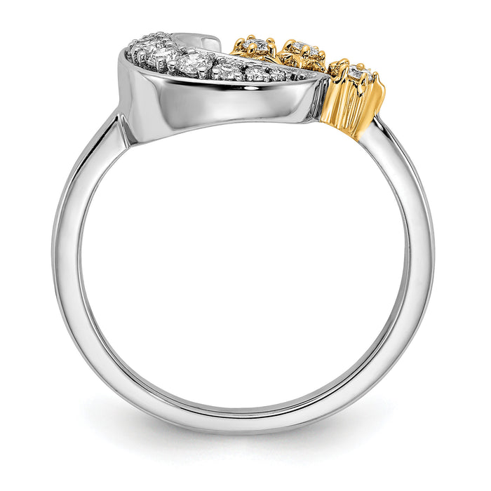 14k Two-tone Diamond Moon w/3-Stars Ring-RM6851