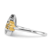 14k Two-tone Diamond Moon w/3-Stars Ring-RM6851
