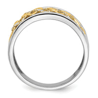 14k Two-tone Polished Fancy Squares Diamond Ring-RM6862