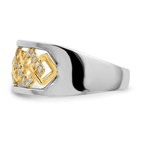 14k Two-tone Polished Fancy Squares Diamond Ring-RM6862