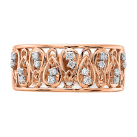 14k Rose Gold Polished Diamond Fancy Filigree Band-RM6863