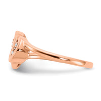 14k Rose Gold Polished Diamond Double Circle Ring-RM6869