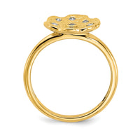 14k Polished and Textured Diamond Circle Ring-RM6884
