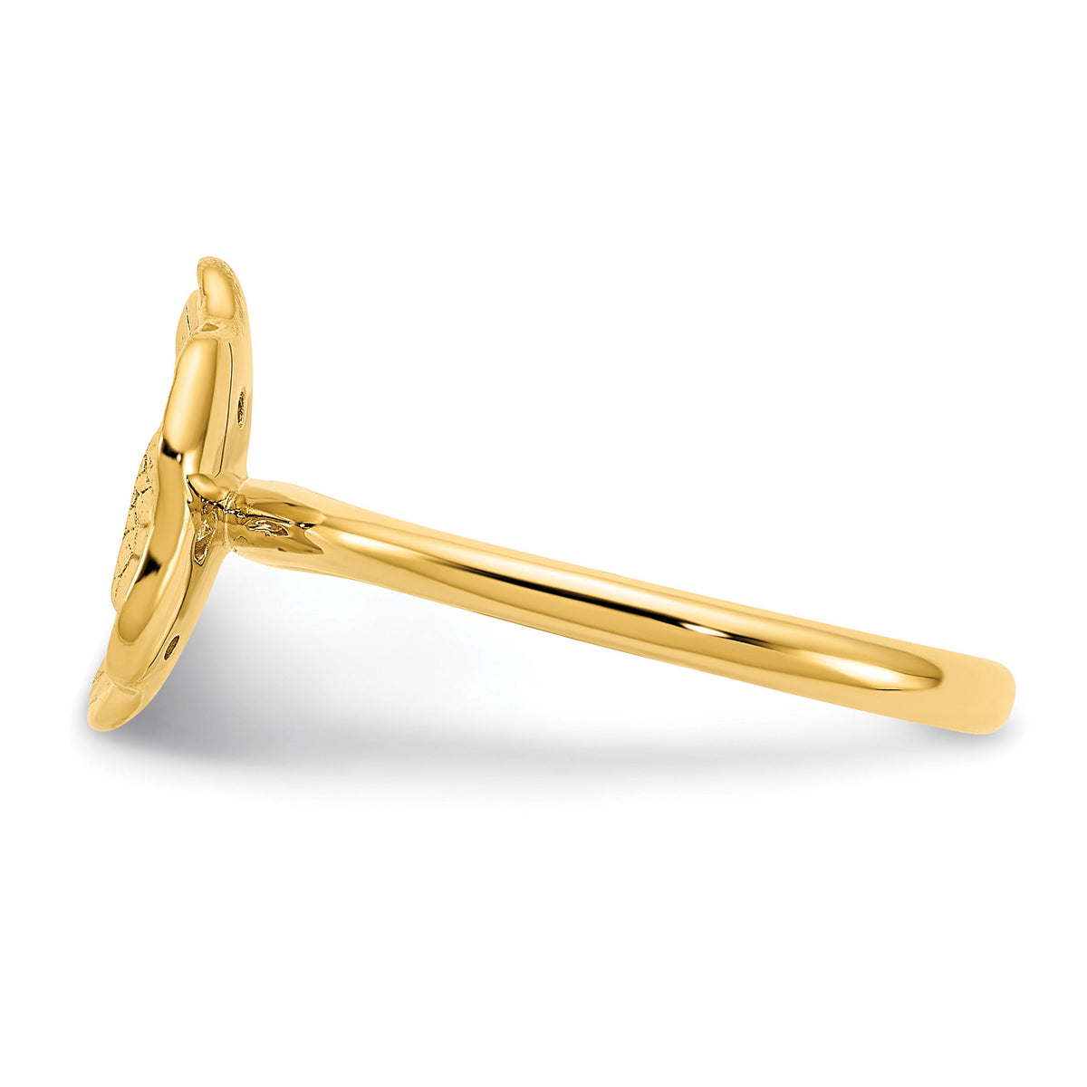14k Polished and Textured Diamond Circle Ring-RM6884
